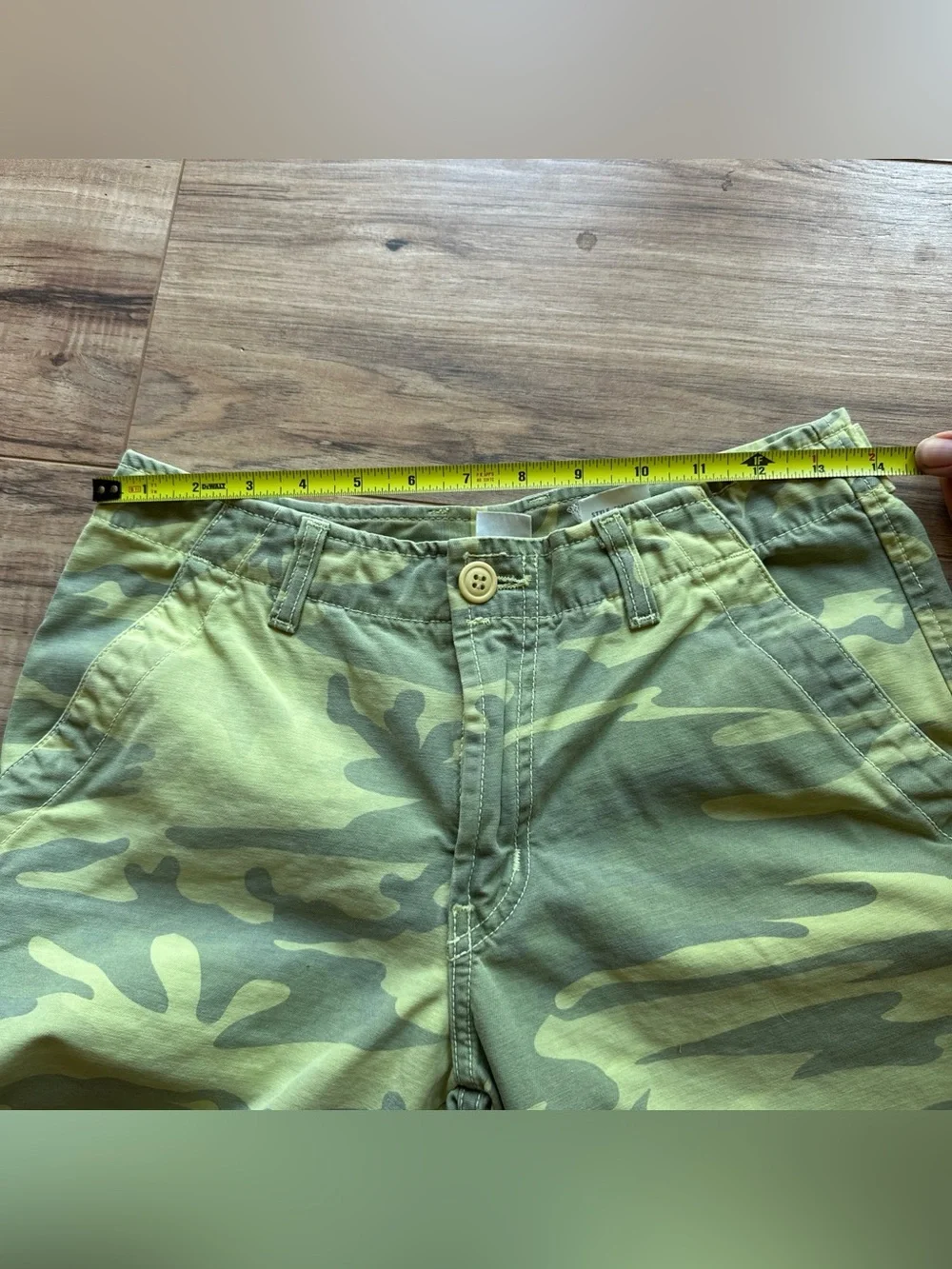 Vintage Y2K Lucky Brand Dungarees Camo Pants Made in USA Women 8 /28 Retro Green